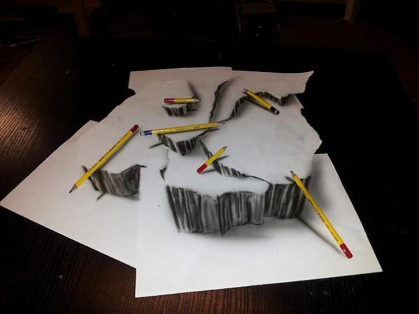 Spredte blyanter 3D -tegning