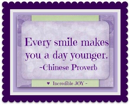 Hvert smil gør dig til en dag yngre kinesisk ordsprog