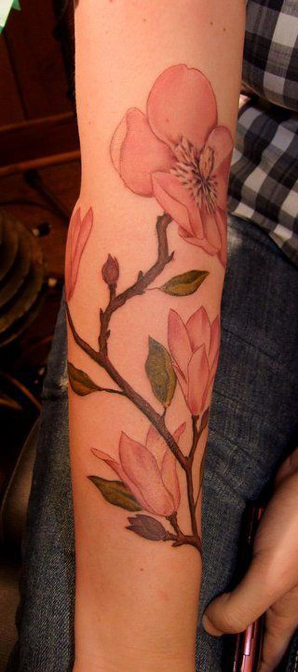 Magnolia ærmet tatovering.