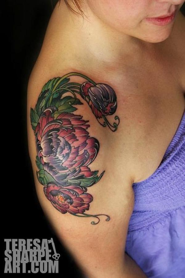 34 pionin kukka -tatuointi