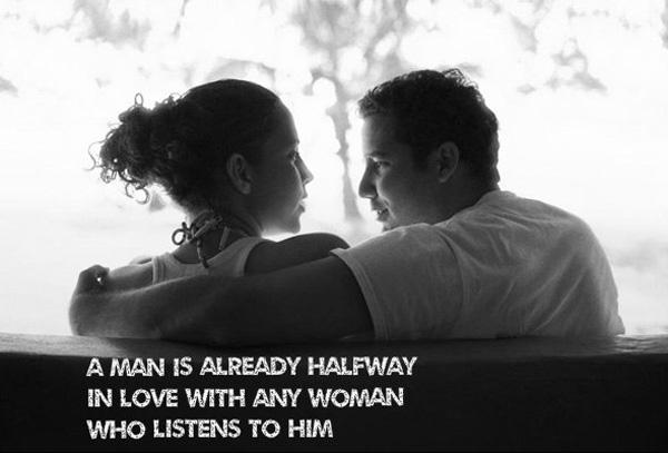 26 Mies on jo puoliksi rakastunut naiseen, joka kuuntelee häntä