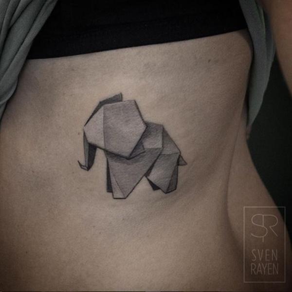 Τατουάζ ελέφαντα Origami