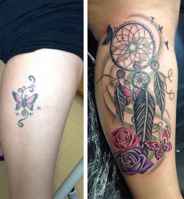 Dream Catcher Cover Up Tattoo Before & amp; Efter