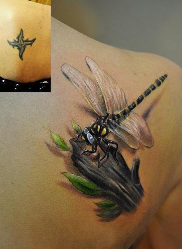 Dragonfly cover up tatovering