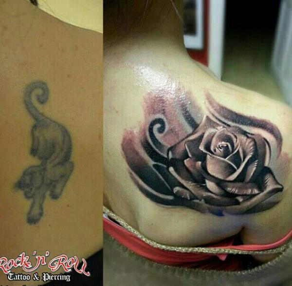 Rose cover up tatovering