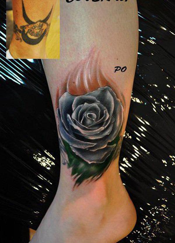Rose cover up tatovering