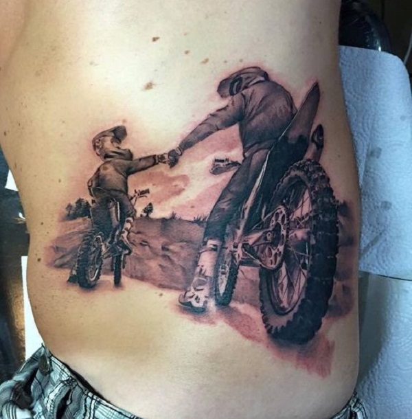 PERHETATUO -IDEAT moottoripyöräilijät isä ja poika