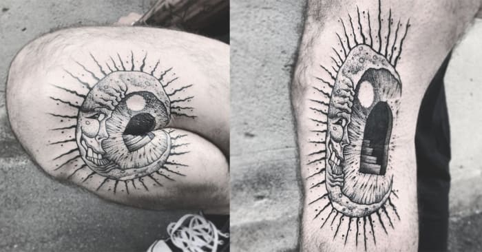 Tattoo @veksvanhilliktattoo Tag et kig på hans geniale tilgang til tatoveringsplacering, og lad os vide, hvad du synes om denne usædvanlige teknik i kommentarfeltet på Facebook.