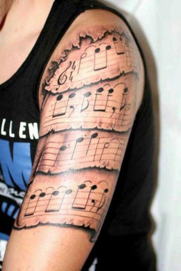 26 Μουσική τατουάζ στο μανίκι