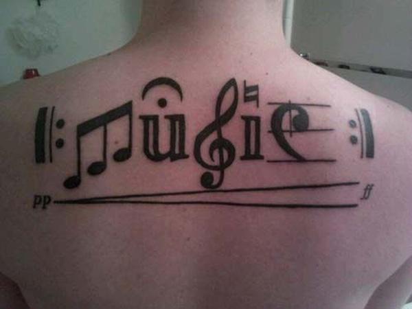 52 Τατουάζ με μουσική νότα
