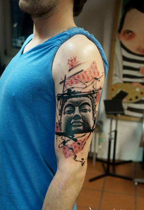 Buddha poratrait μανίκι τατουάζ-19