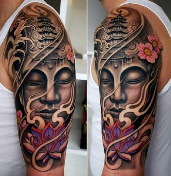 Realistinen buddha -tatuointi