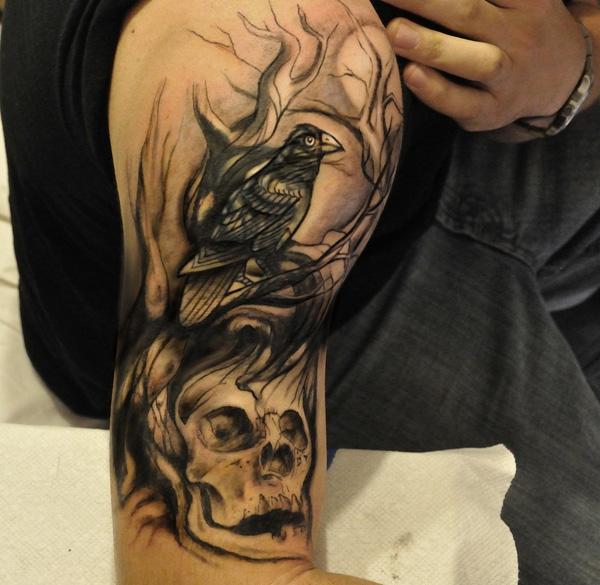 Raven and Skull Ink -12