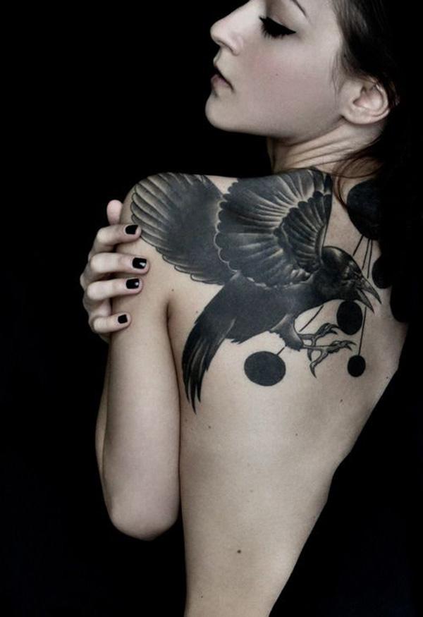Raven Tattoo for Women-26