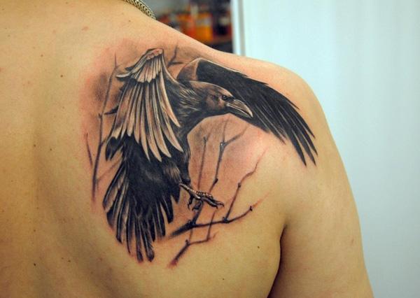 Raven Back Tattoo-44