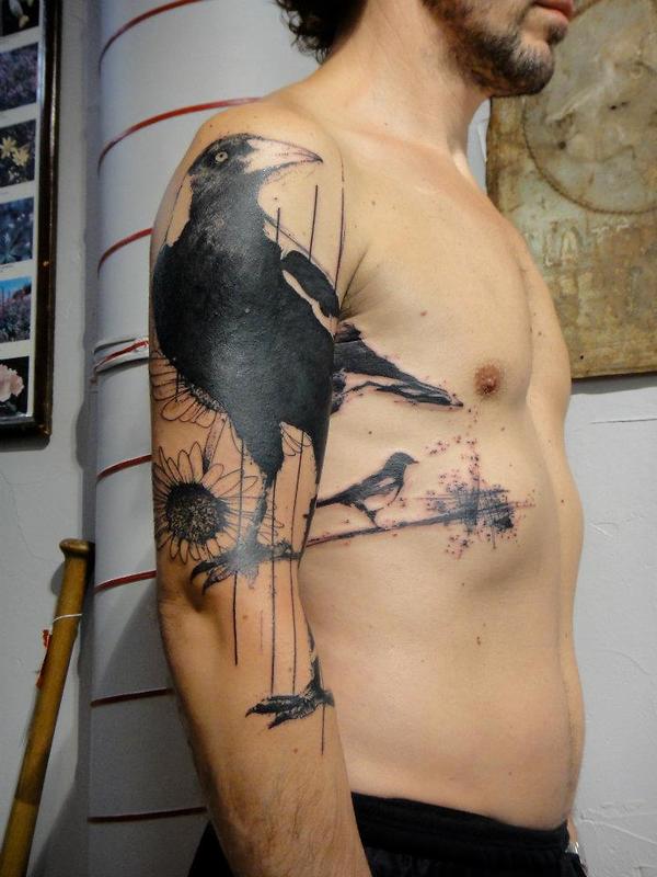 musta korppi tatuointi-ainutlaatuinen wo 50