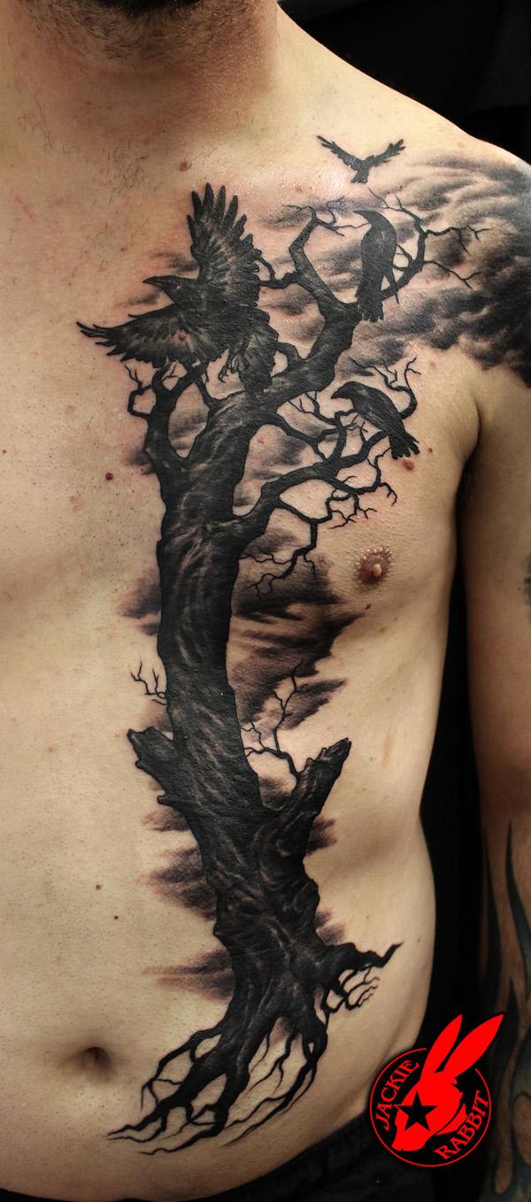 Evil Ravens Tree Tattoo af Jackie Rabbit-37