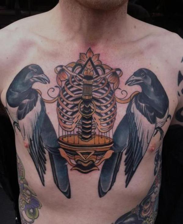 Τατουάζ Raven στο στήθος-39