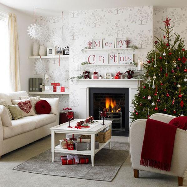 λευκό-χριστουγεννιάτικο-διακόσμηση σπιτιού