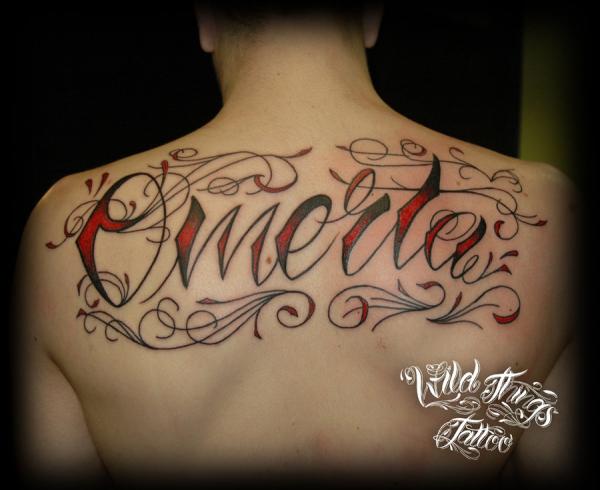 Omerta lettering tattoo Fonts design