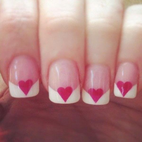41 A Heart French French Manicure