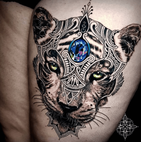 tatovering, tatovør, tatoveringskunst, tatoveringsdesign, tatoveringsinspiration, løvetatovering, tiger tatovering, inked, inkedmag