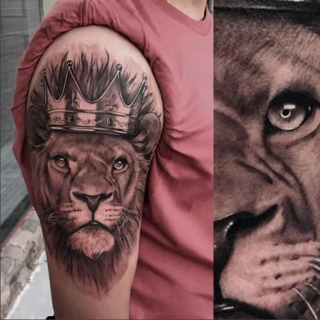 Toronto Maple Leafs center, Auston Matthews løve -tatovering udført af Bubba Irwin. Foto: Instagram.