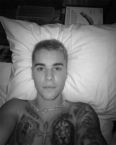 Justin Bieber oli äskettäin Bang Bangin tatuoinut itselleen leijonan. Kuva: Instagram.