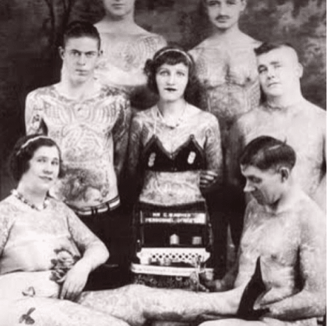 vintage ομάδα ανθρώπων με τατουάζ