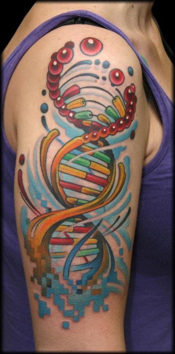 Et kunstnerisk bud på en DNA -stamme.