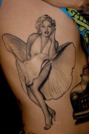 Marilyn Monroe Fly Up Skirt Tattoo af Tim Hendricks