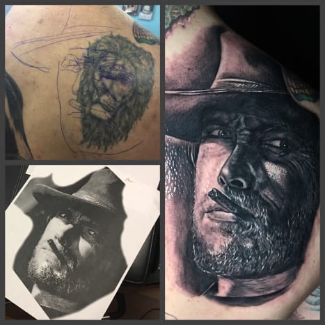 Cover up tattoo Javier Eastman boede på INKED -kontoret. (Foto: Javier Eastman) Laser er din ven. Eastman siger, at den 