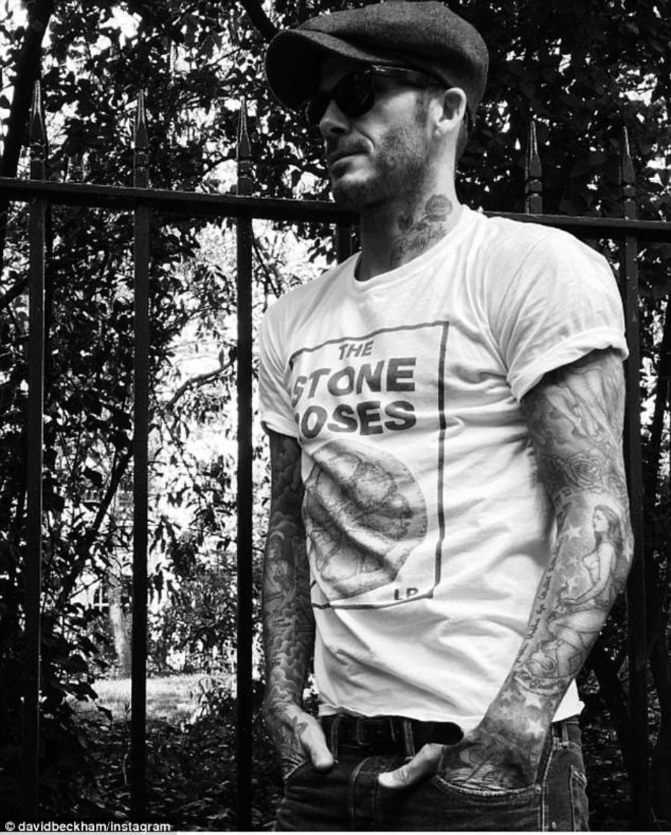 David Beckham tilføjer stadig til sin omfattende tatoveringssamling. Foto: Instagram.