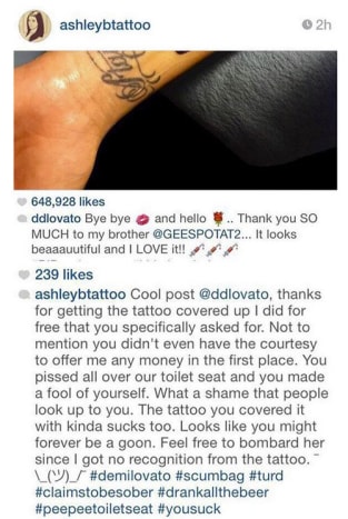 Η Ashley McMullen καλεί τη Demi δημόσια στο Instagram.