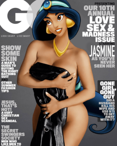 Prinsesse Jasmine som Kim Kardashian på forsiden af ​​GQ juni 2016.