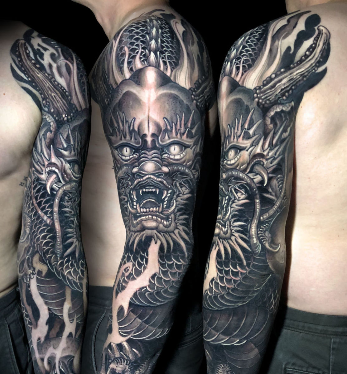 Τατουάζ δράκου από τον Jess Yen.