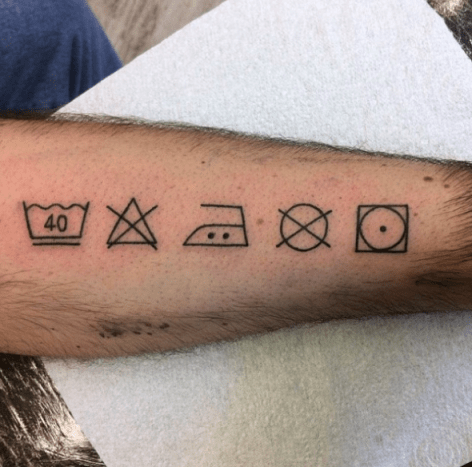 tatuointi pyykinhoidon symboleista