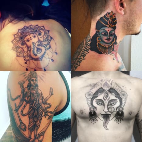 Hindujumalat Ganesh, Shiva, Krishna, Kali Collage