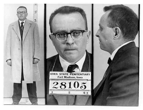 Foto via mordpedia I 1963 blev Feguer hængt for kidnapning og drab. Han var den sidste person, der blev henrettet i Iowa. Hans sidste måltid anmodning var for en enkelt oliven (med pit stadig i det). Hans håb var, at efter at han blev begravet, ville der vokse et oliventræ ud af hans krop.