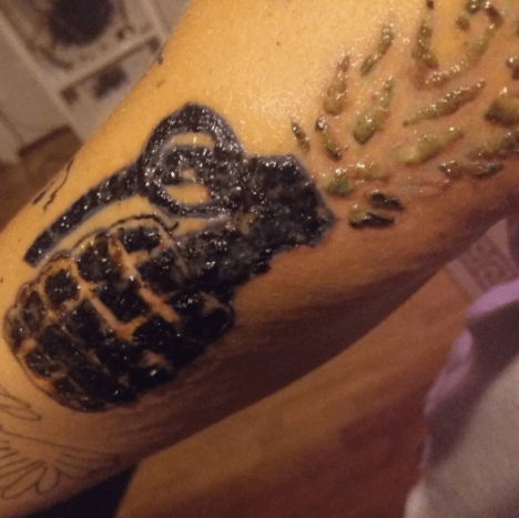 tartunnan kranaatin tatuointi