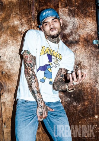 Kuva Chris Brownista hänen esityksestään Urban Inkin toukokuun 2016 numerossa. Kuva: Miguel Starcevich.