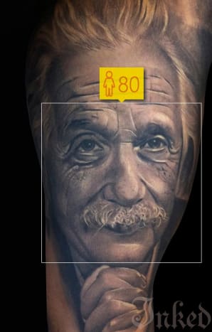 Robert Pho fastslog det, da han tatoverede dette portræt af Albert Einstein, og det ser ud til, at How Old heller ikke var så langt væk.