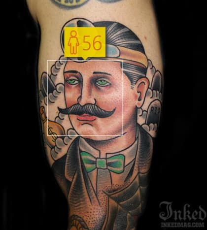 Vi elsker, at How Old var i stand til at sætte en alder på denne dapper herre tatoveret af Myke Chambers.