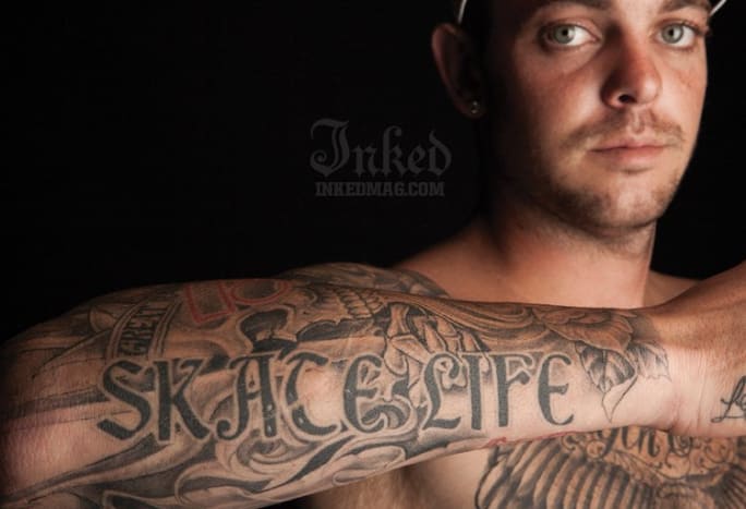 Inked Exclusive: Το αντιβράχιο του Ryan Scheckler με τατουάζ Skate Life