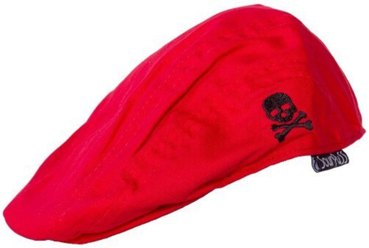 Kid's Skull Red Jeff Cap fra Sourpuss Clothing