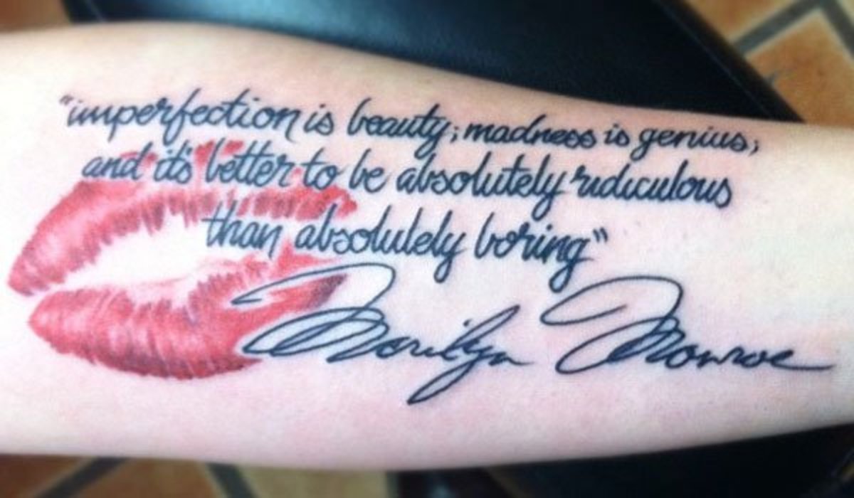 Marilyn Monroen epätäydellisyyden tatuointi