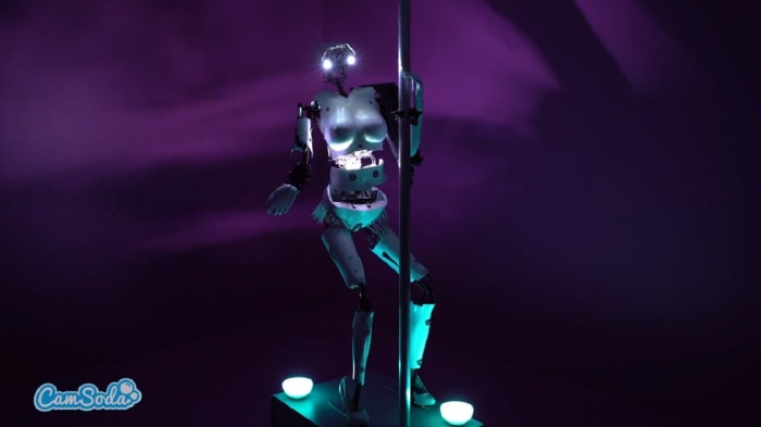 Mød Cardi-Bot, en stripper-bot skabt af CamSoda, der deltager i ugentlige cam-shows på stedet.