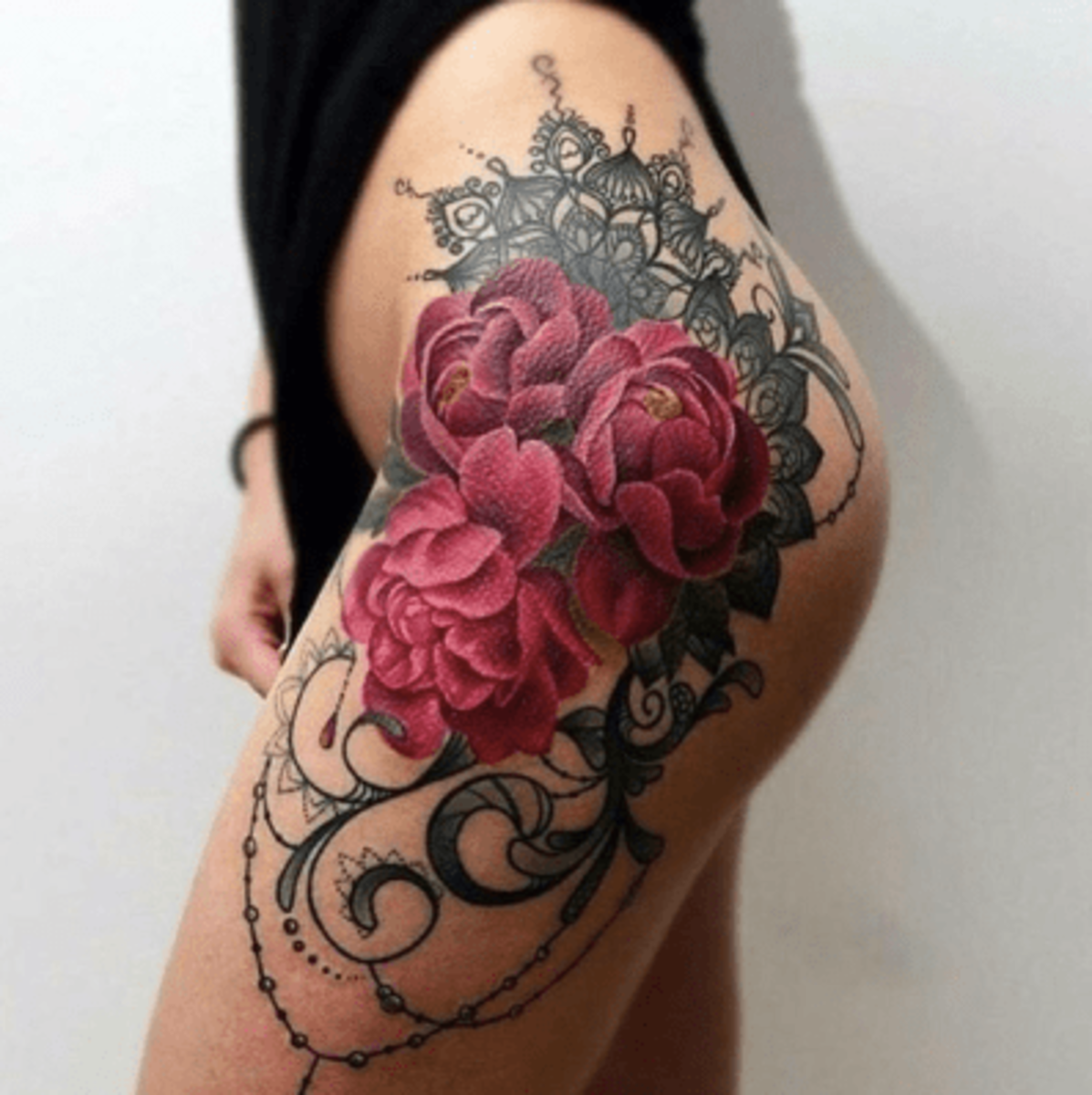 τριαντάφυλλα-πλευρά-τατουάζ