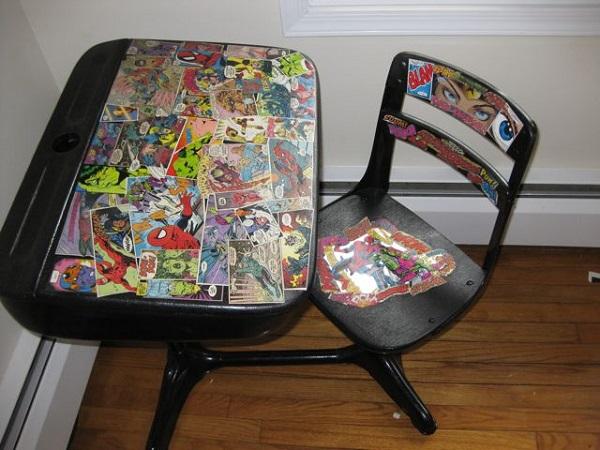 Διακοσμημένο γραφείο κόμικς Superhero & amp; Καρέκλα