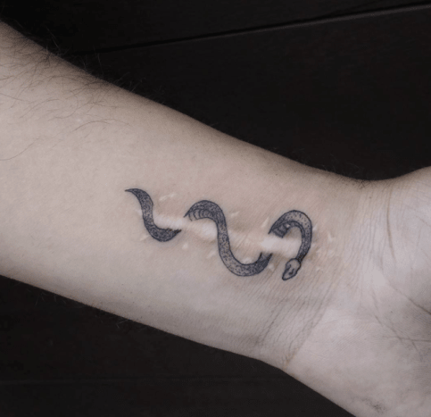 φίδι γύρω από τατουάζ ουλών